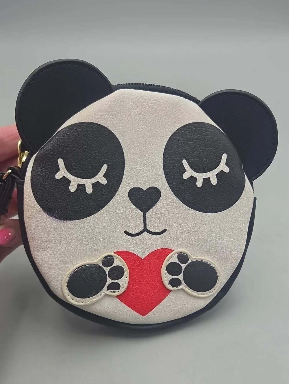 Betsey Johnson Panda Heart Large Coin purse/wristlet